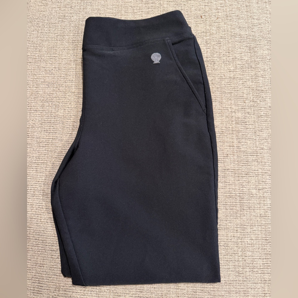Sigrid Olsen Black Pull-On Pants | Elastic Waist | Size L Golf & Tennis EUC